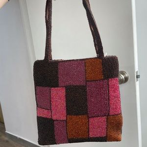 Hand beaded vintage bag